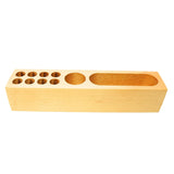 Craft Closet & Gifts - Personalized Steam Beech Wooden Desk Supplies Organizer with 8 Pen/Pencil Holder Stand & Mobile Holder For IAS, Advocates, Office & Corporate Gifts (Customized)