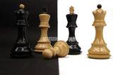 Playminds Russian Wooden 3.75" King Size Chess Pieces Set with Chess Pouch | Handcrafted From Indian Artisan by Maple Wood, Sheesham Wood, Rosewood, Golden Rosewood