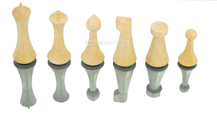 Minimalist Hermann Ohme Design 32 + 2 Extra Queens 3.75" King Size Wooden Chess Pieces Set with Velvet Carry Pouch and Sheesham Wooden Chess Box