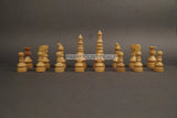 Playminds Handcrafted Wooden Chess Pieces with Velvet Carry Pouch - Green Felt Bottom