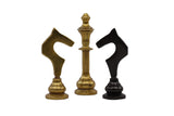 playminds Minimalist Slim-Line Metal Chess Set | Solid Brass & Gunmetal Black