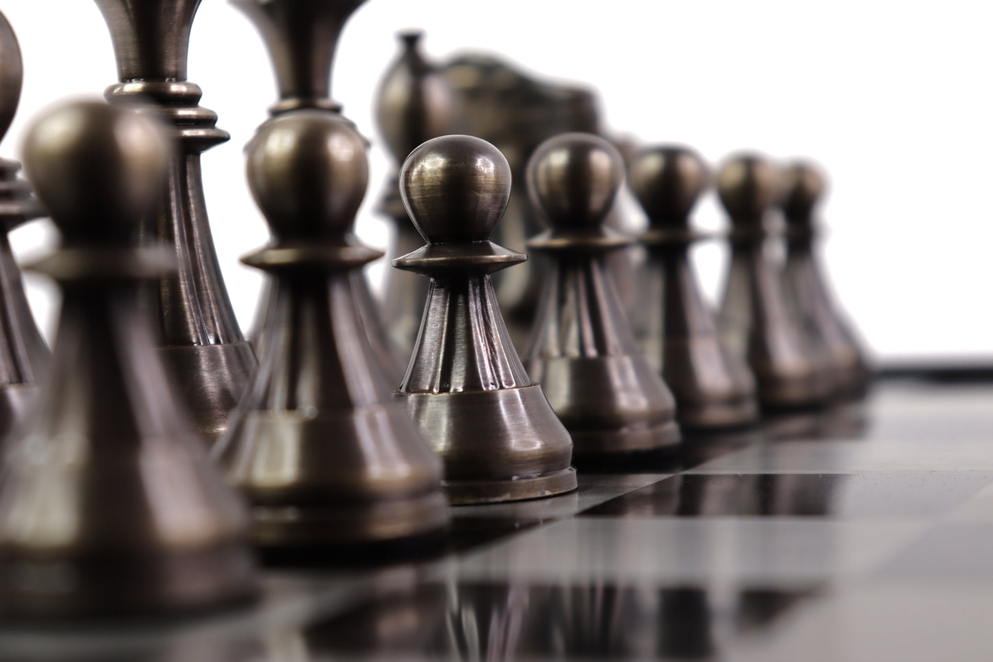 playminds 21" Luxury Roman Empire Metal Chess Set | Artisan Bud Rosewood & Maple