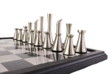 playminds 21-Inch Large Luxury Metal Chess Set – Polished Brass & Silver Staunton"