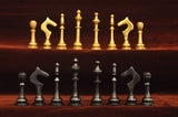 playminds Minimalist Slim-Line Metal Chess Set | Solid Brass & Gunmetal Black