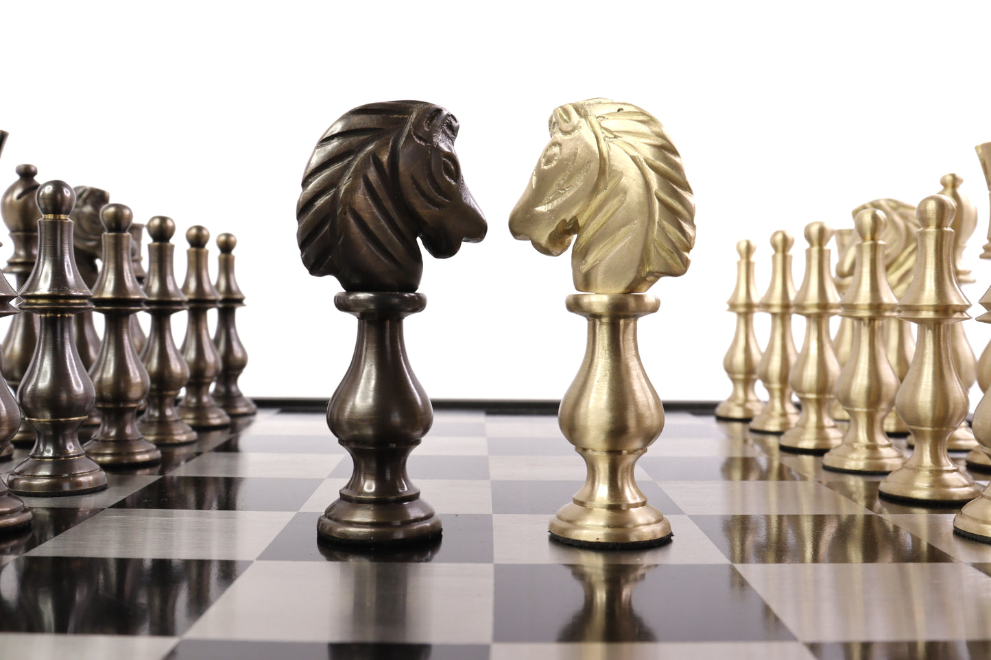 playminds 21-Inch Luxury Roman Empire Metal Chess Set | Artisan Rosewood & Maple