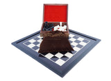 playminds 21" Artisan Heritage Wooden Chess Set – Glossy Crimson & Ebony Collector Series