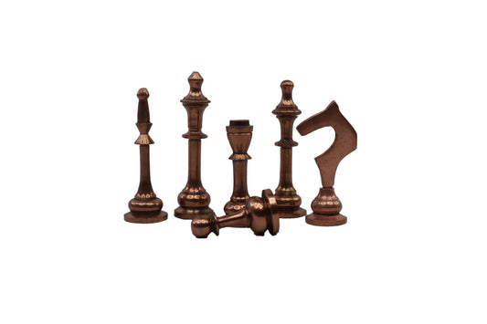 playminds Luxury Two-Tone Metal Staunton Chess Set | Polished Brass & Chrome