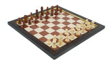 playminds 21" Boutique Grandmaster Wooden Chess Set – Gold-Inlay Pedestal Edition