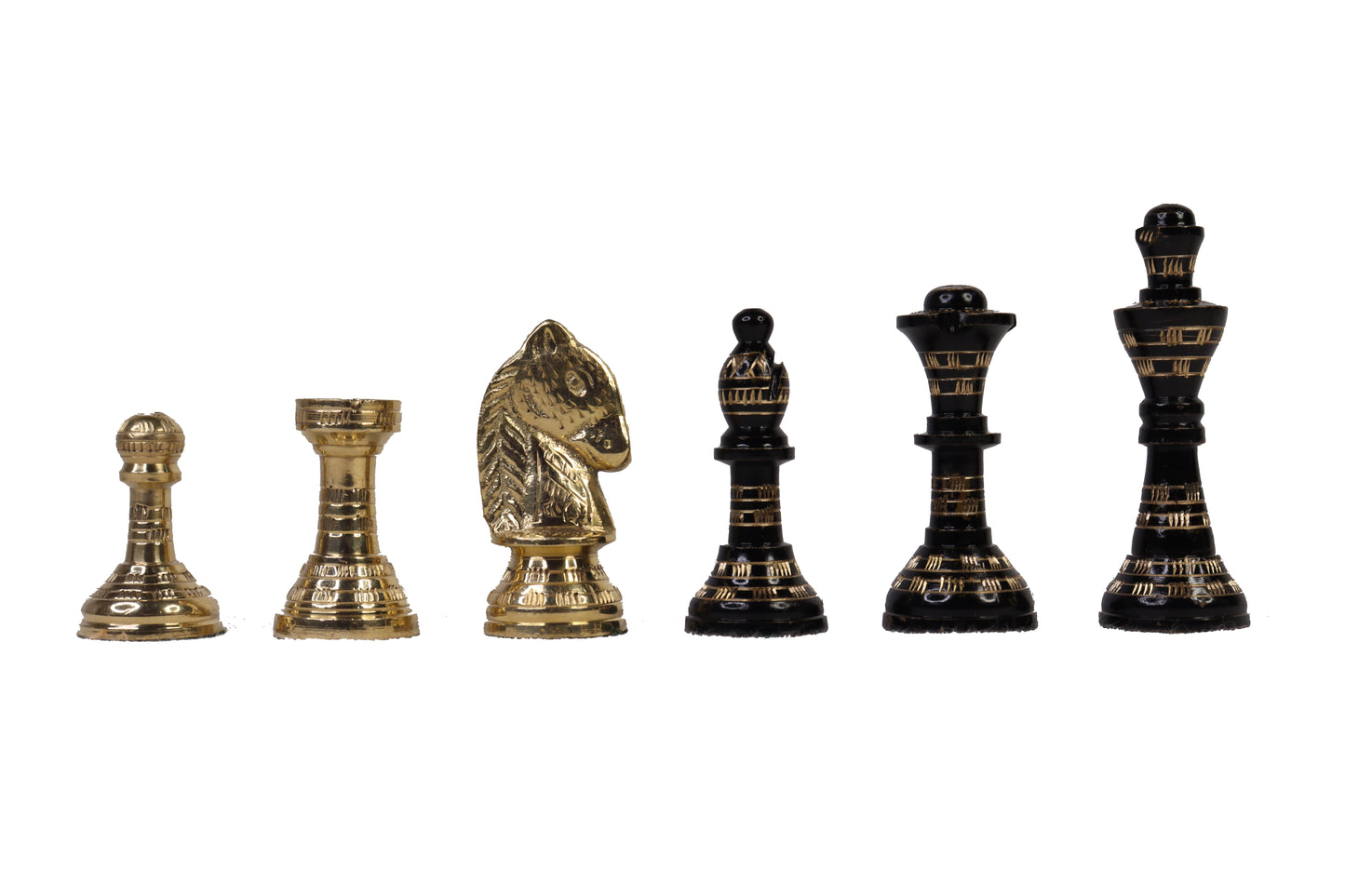Playminds Luxury Brass Metal Chess Set with 12” Board – 2.5” King Height | Premium Decorative Chess Set | Compact Travel & Gift Chess Set