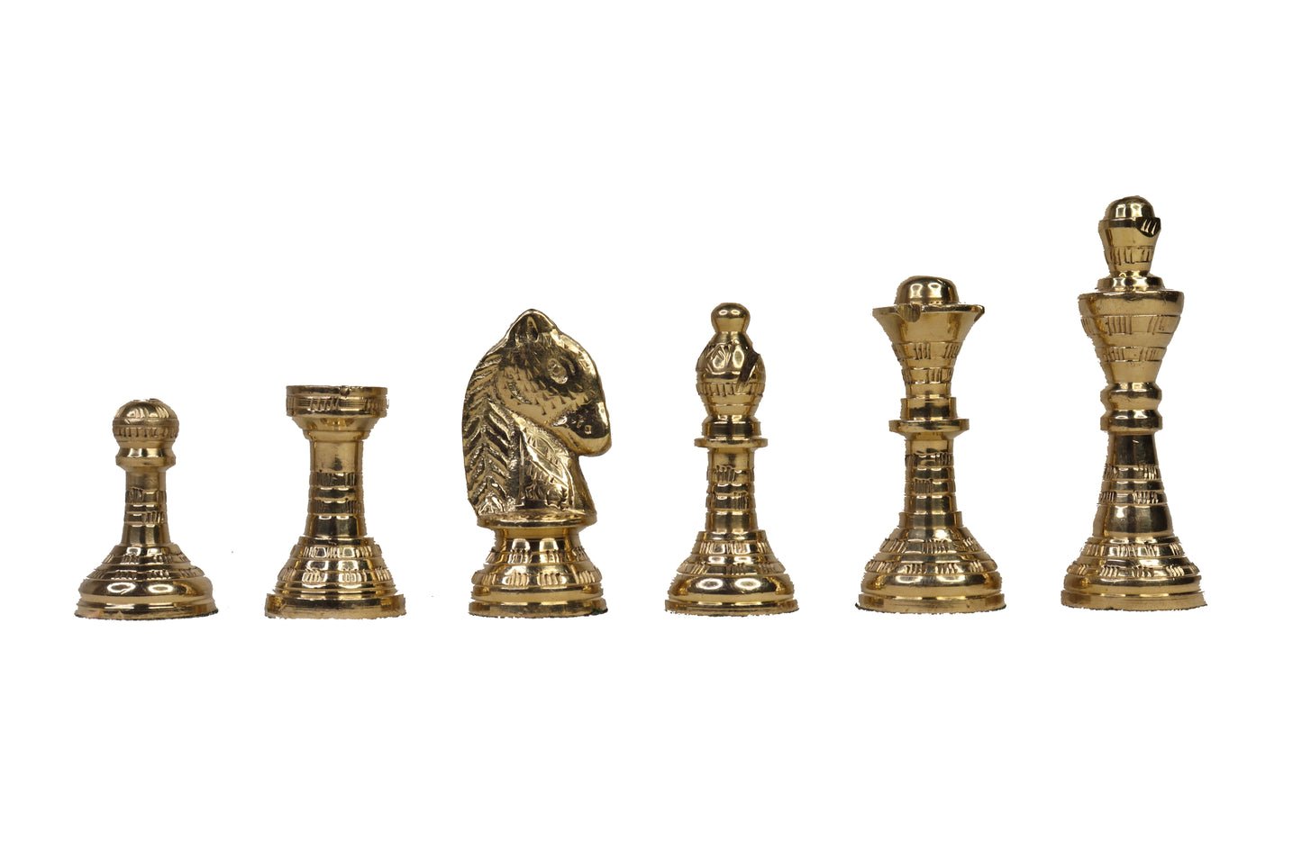 Playminds 12-Inch Luxury Brass Chess Set | Hand-Etched Black &amp; Gold Edition