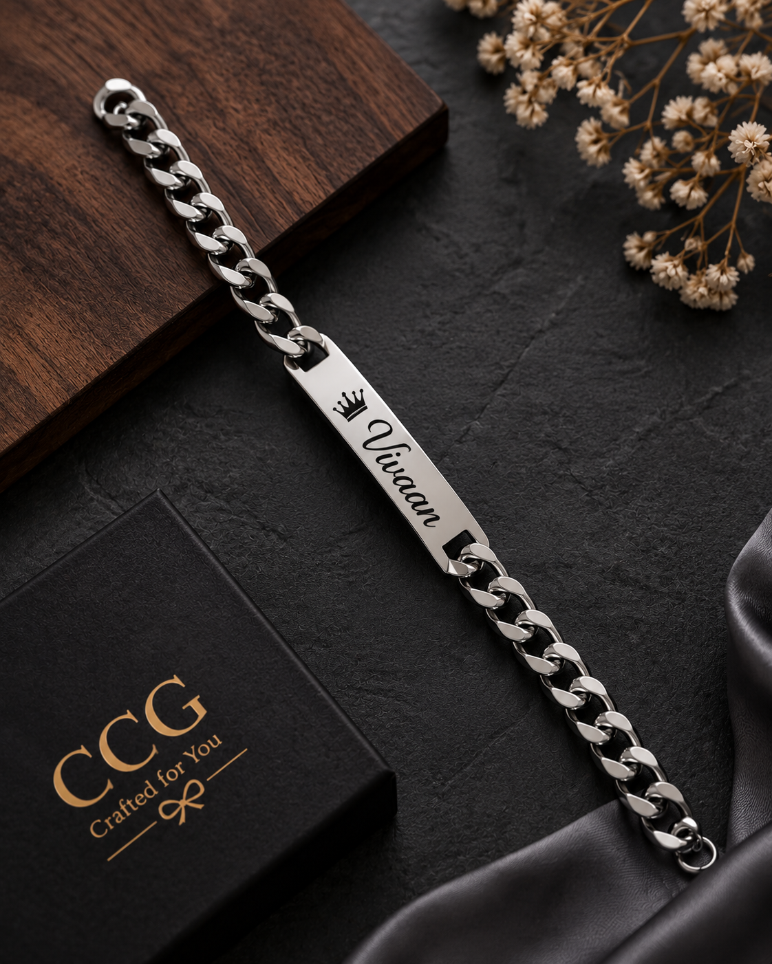 Rakhi - Personalized Crown Name Bracelet