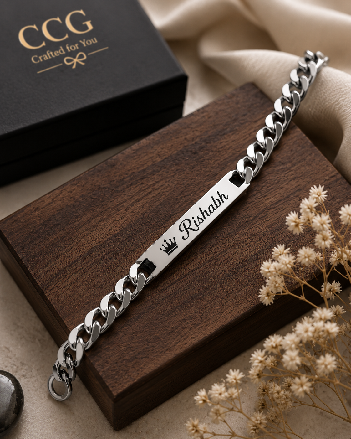 Rakhi - Personalized Crown Name Bracelet