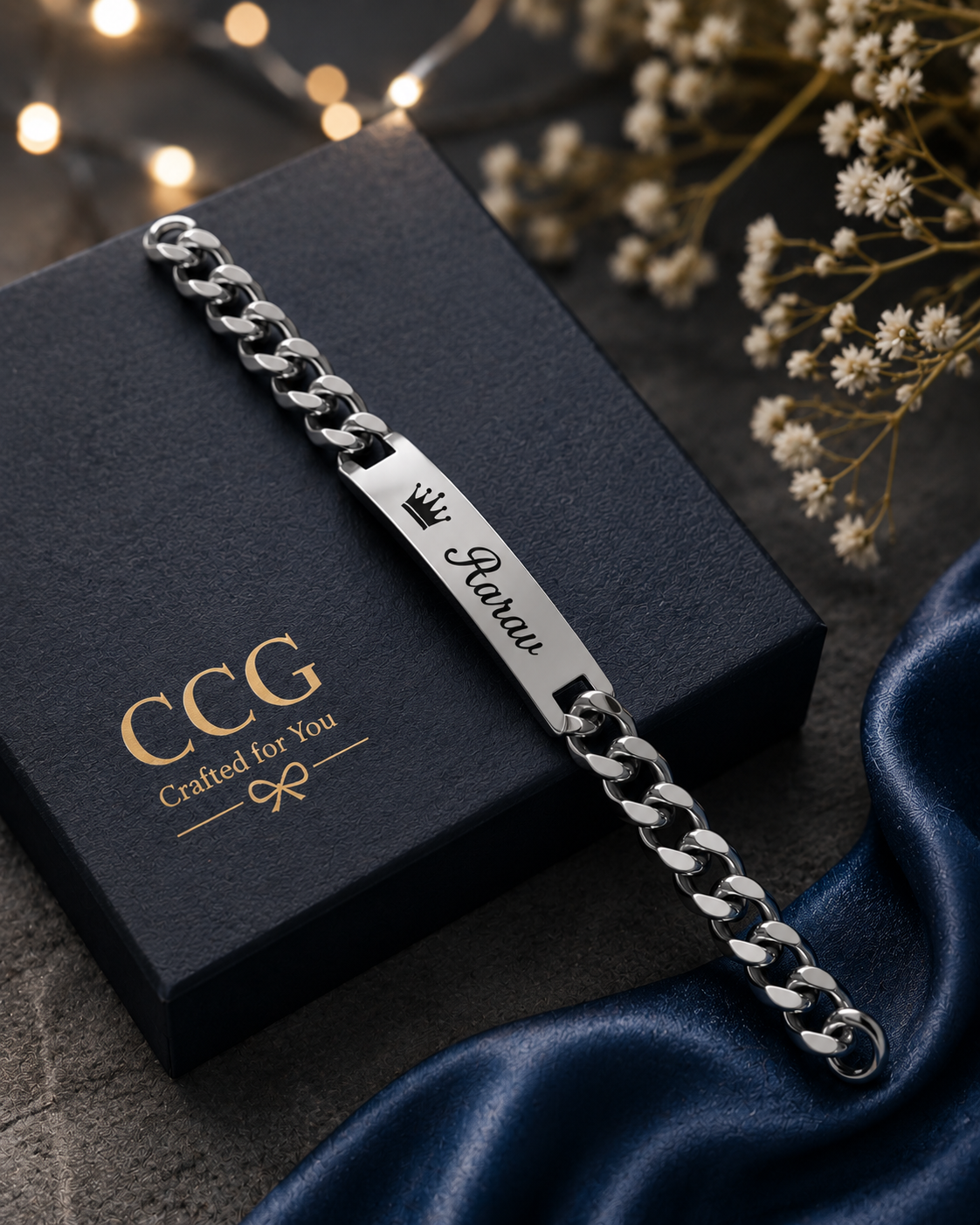 Rakhi - Personalized Crown Name Bracelet