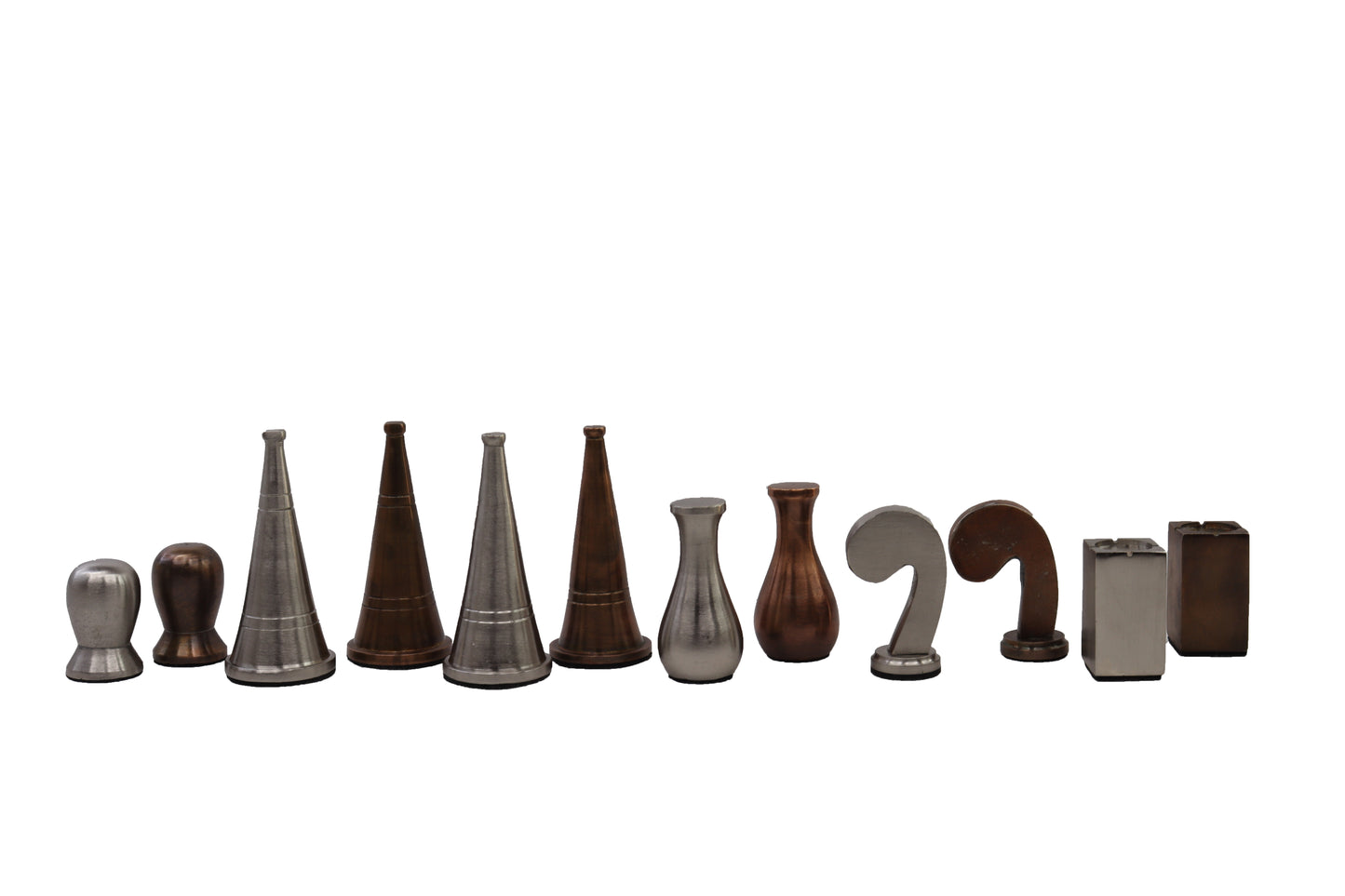 playminds 21-Inch Luxury Roman Empire Minimalist Metal Chess Set | Artisan Rosewood & Maple