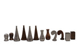playminds 21-Inch Luxury Roman Empire Minimalist Metal Chess Set | Artisan Rosewood & Maple