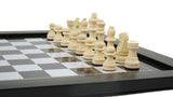 playminds 21" Elite Mirror-Finish Wooden Chess Set – Deep Grain High-Gloss Collection