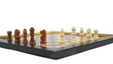 playminds 21" Boutique Grandmaster Wooden Chess Set – Gold-Inlay Pedestal Edition
