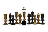 playminds Luxury Regency Series Metal Chess Set | Polished Brass & Gunmetal Black
