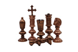 playminds Ultra-Slim Sculptural Metal Chess Set | Polished Brass & Gunmetal