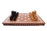 playminds 21" Roman Metal Chess Set with Hand-Carved Floral Chest