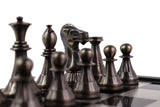 playminds 21" Luxury Roman Empire Metal Chess Set | Artisan Bud Rosewood & Maple