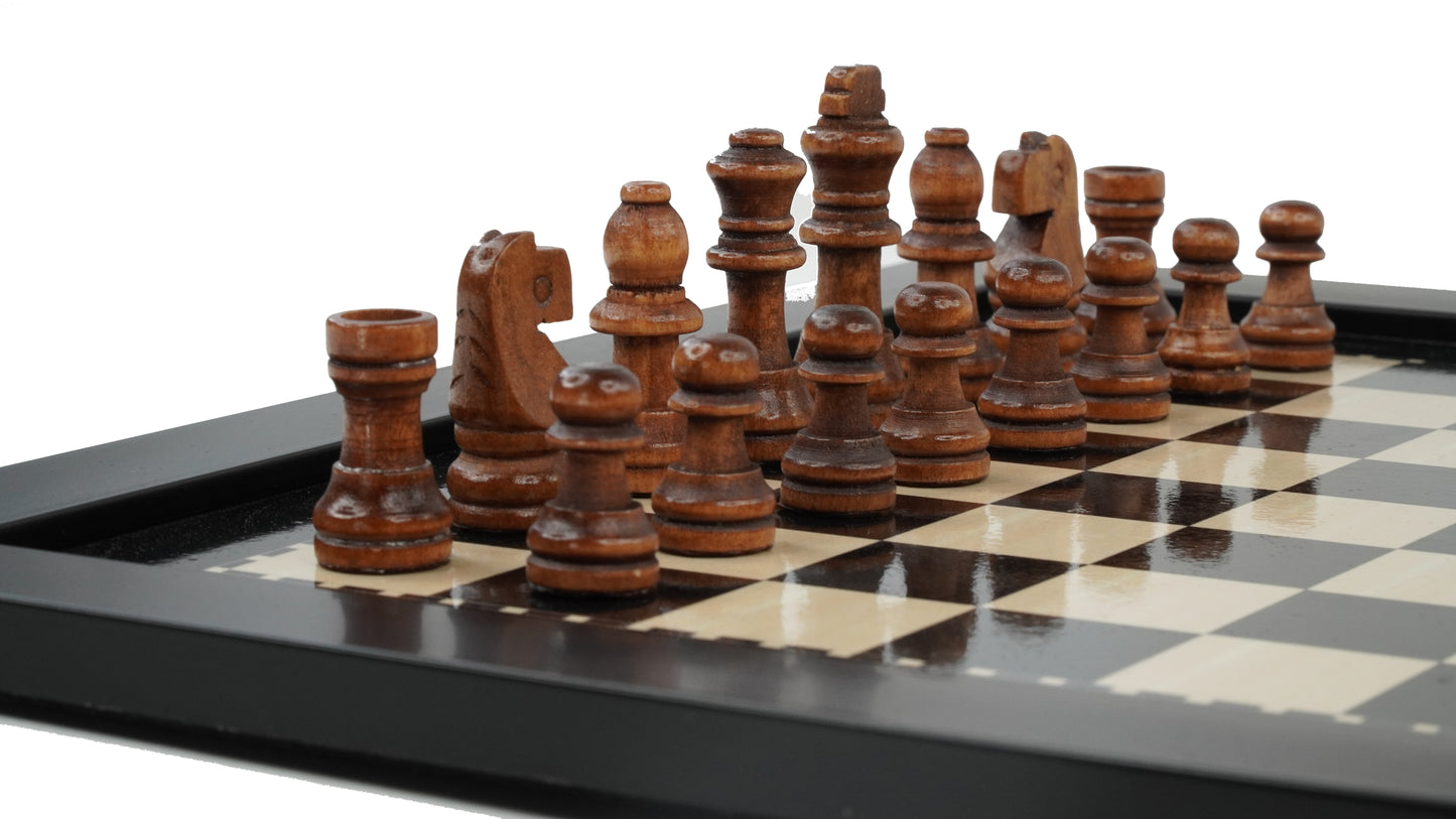 playminds 21" Signature Tournament Wooden Chess Set – Natural Grain & Staunton Series