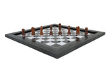 playminds 21" Elite Mirror-Finish Wooden Chess Set – Deep Grain High-Gloss Collection