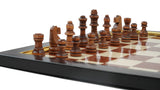 playminds 21" Boutique Grandmaster Wooden Chess Set – Gold-Inlay Pedestal Edition