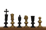playminds Luxury Regency Series Metal Chess Set | Polished Brass & Gunmetal Black