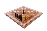 playminds 21" Roman Metal Chess Set with Hand-Carved Floral Chest