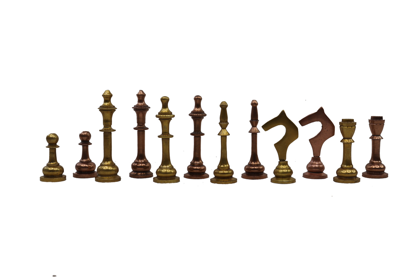 playminds Luxury Two-Tone Metal Staunton Chess Set | Polished Brass & Chrome