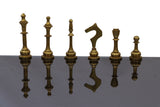 playminds Mirror-Finish Metal Staunton Chess Set | Polished Brass & Silver Chrome