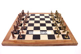 playminds Roman Empire Metal Chess Set with Hand-Carved Floral Chest