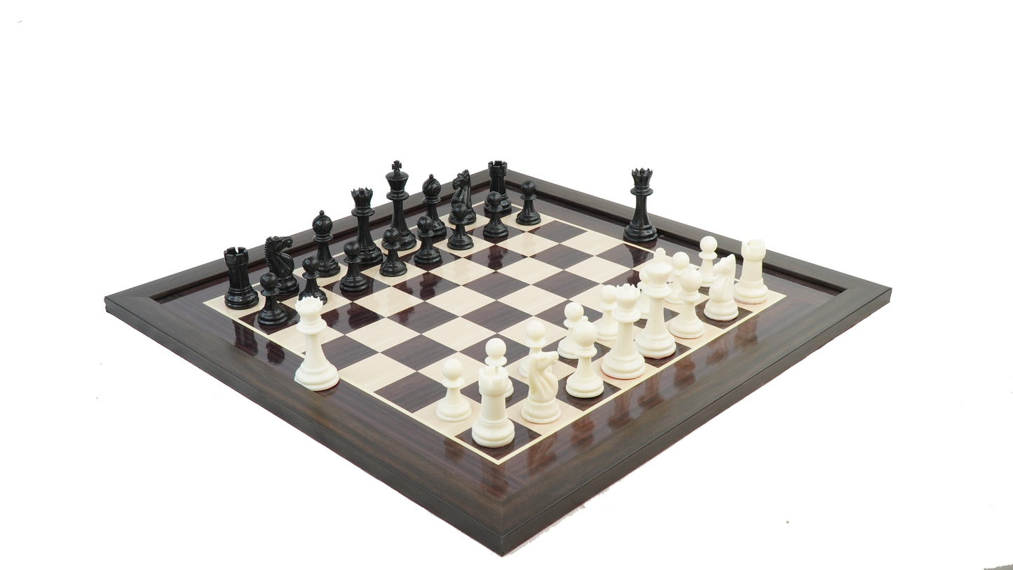 playminds 21" Grandmaster Series Ebony & Maple Wooden Chess Set – Triple-Weighted Professional Edition