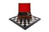 playminds 21-Inch Slim-Line Metal Chess Set | Polished Brass & Gunmetal