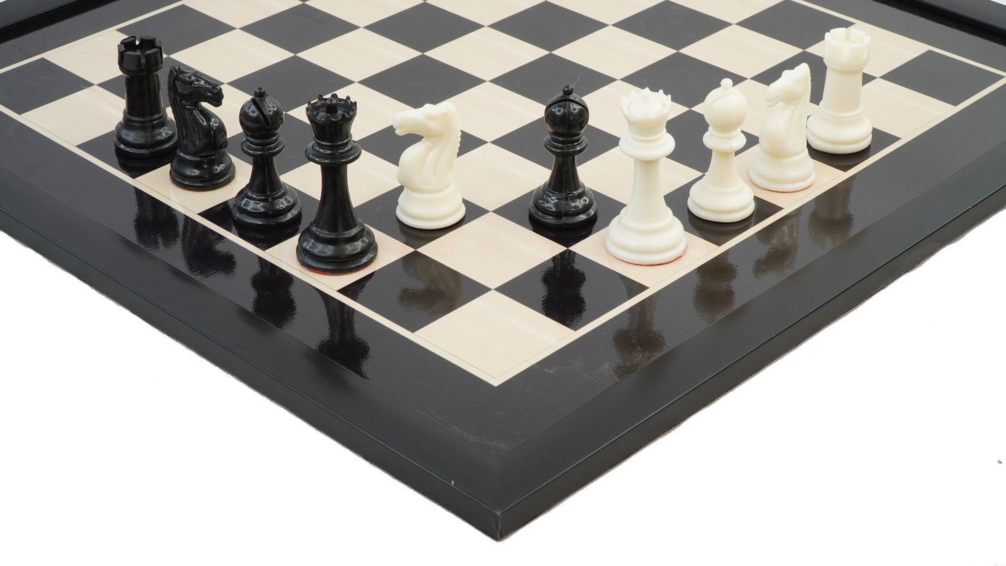 playminds 21" Artisan Heritage Wooden Chess Set – Glossy Crimson & Ebony Collector Series