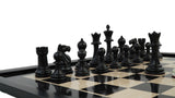 playminds 21" Artisan Heritage Wooden Chess Set – Glossy Crimson & Ebony Collector Series