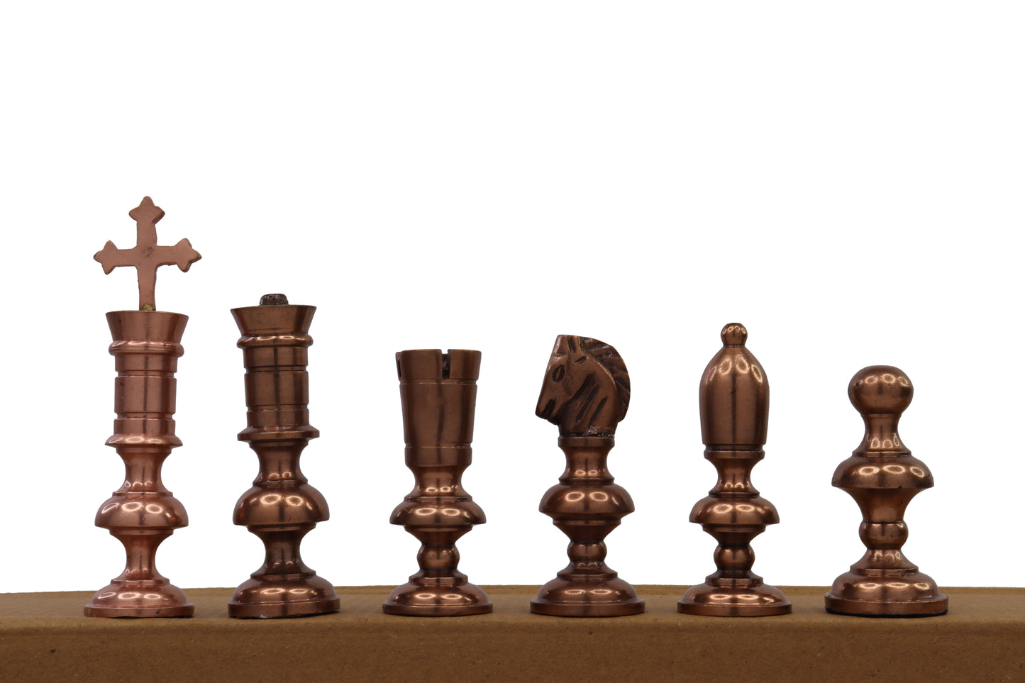 playminds Ultra-Slim Sculptural Metal Chess Set | Polished Brass & Gunmetal
