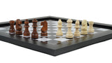 playminds 21" Elite Mirror-Finish Wooden Chess Set – Deep Grain High-Gloss Collection