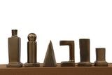 playminds Roman Empire Metal Chess Set with Artisan Floral Chest