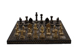 playminds 21" Luxury Roman Empire Minimalist Metal Chess Set | Bud Rosewood & Maple