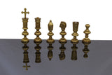 playminds Ultra-Slim Sculptural Metal Chess Set | Polished Brass & Gunmetal