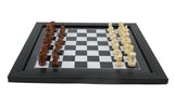 playminds 21" Elite Mirror-Finish Wooden Chess Set – Deep Grain High-Gloss Collection