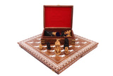 playminds 21" Roman Metal Chess Set with Hand-Carved Floral Chest
