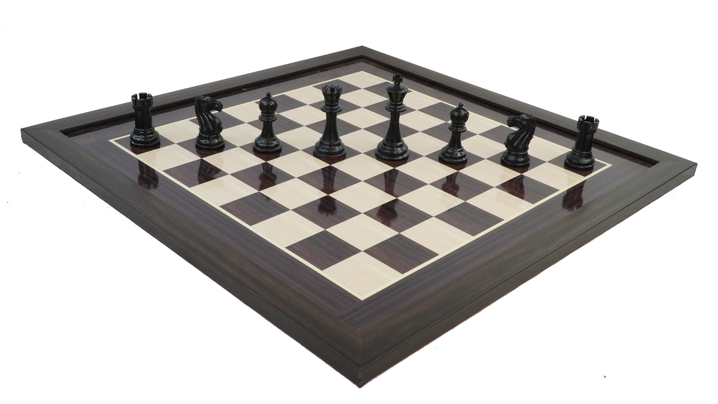 playminds 21" Grandmaster Series Ebony & Maple Wooden Chess Set – Triple-Weighted Professional Edition