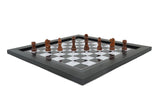 playminds 21" Elite Mirror-Finish Wooden Chess Set – Deep Grain High-Gloss Collection