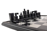 playminds 21-Inch Slim-Line Metal Chess Set | Polished Brass & Gunmetal