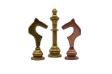 playminds Luxury Two-Tone Metal Staunton Chess Set | Polished Brass & Chrome