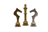 playminds Mirror-Finish Metal Staunton Chess Set | Polished Brass & Silver Chrome
