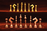 playminds Luxury Two-Tone Metal Staunton Chess Set | Polished Brass & Chrome